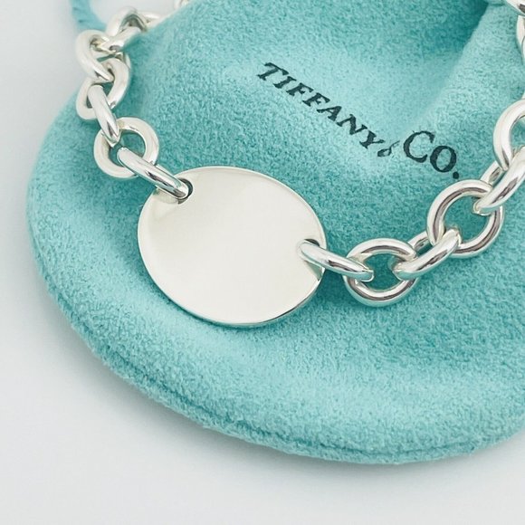 Return to Tiffany Oval Tag Bracelet in Sterling Silver  9.5\
